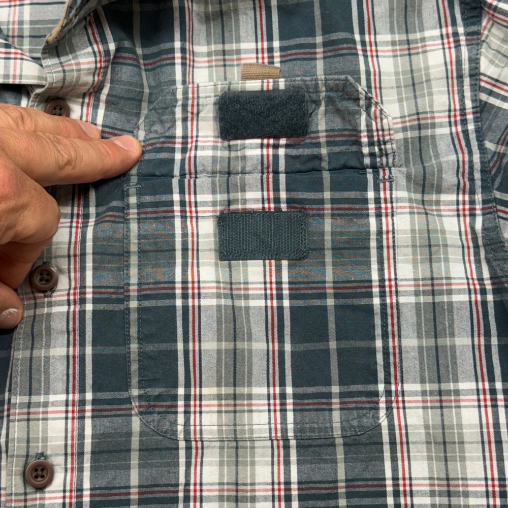 Wrangler Premium Quality Mens Plaid Button‎ Down Shirt Green White Red Size M - Picture 9 of 10